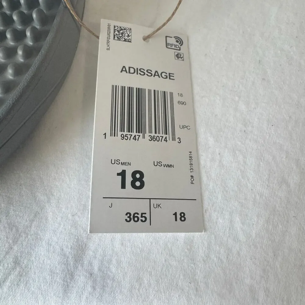 NIB Adidas Adissage Post Workout Massage Slides Men's Size 18 Gray Adjustable‎